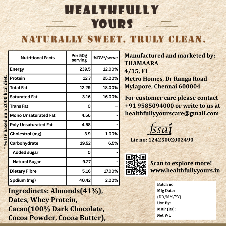 Chocolate Almond Protein Bar (Pack of 6)