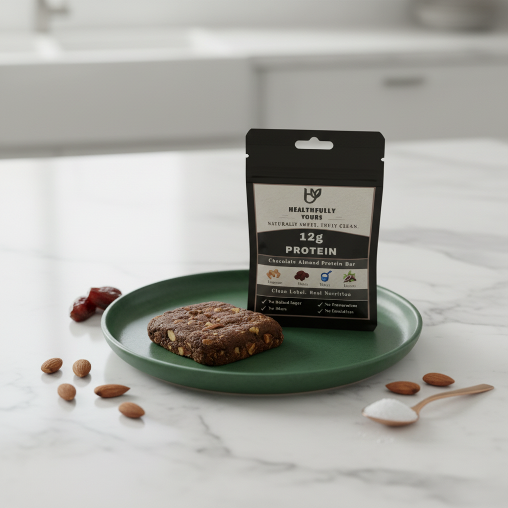 Chocolate Almond Protein Bar - With Packaging