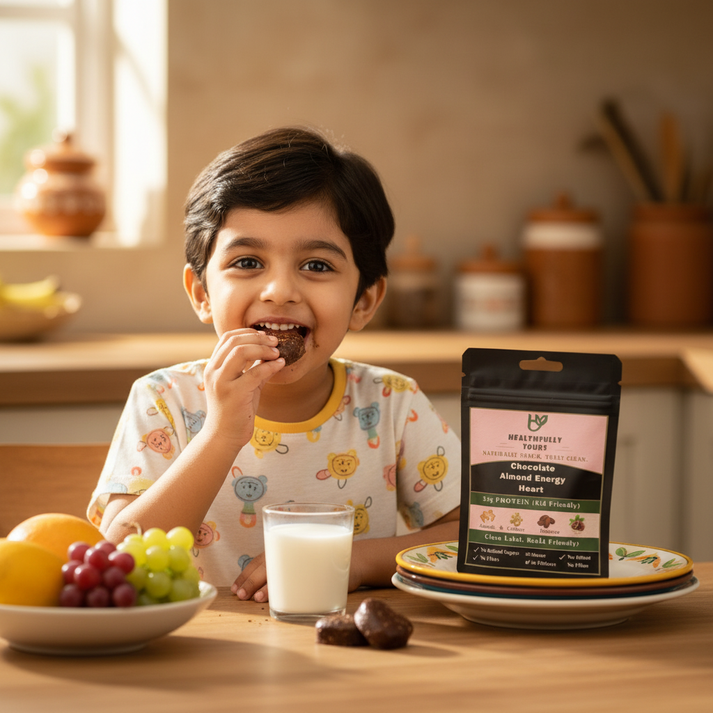Indian Kid Eating Energy Bar